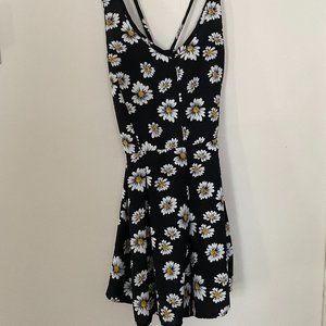 Black Mini Romper with Daisies